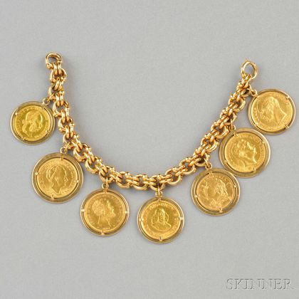 Sold at auction Gold Coin Charm Bracelet Auction Number 2659B Lot ...