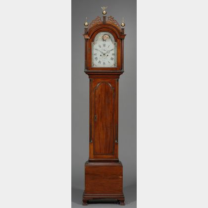 Federal Carved Mahogany Tall Case Clock