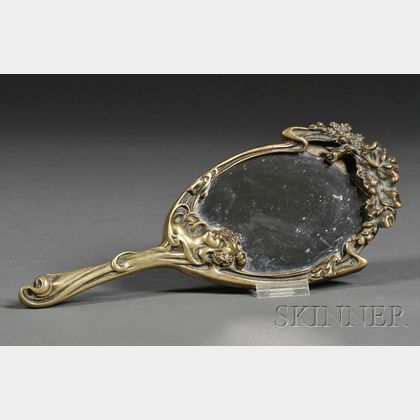 Art Nouveau Gilt-bronze Hand Mirror