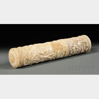 French Rococo-style Cylindrical Ivory Case