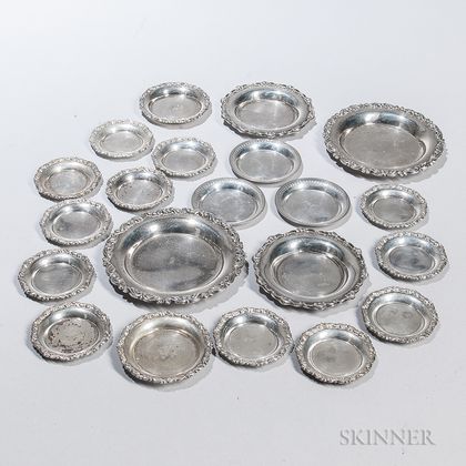 Group of Egyptian Sterling Silver Dishes