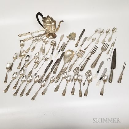 Group of Dutch Silver Flatware and a Sterling Silver Coffeepot
