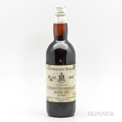 Madeira (Shipped by Cossart, Gordon & Co., Bottled by Evans, Marshall & Co.) Centenary Bual Solera 1845, 1 bottle 