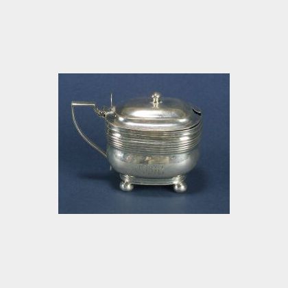 George III Silver and Amethyst Glass Mustard Pot