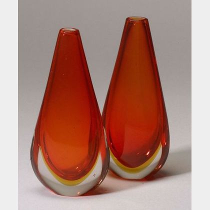 Pair of Sommerso Vases