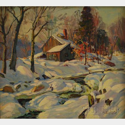 Thomas R. Curtin (American, 1899-1977) Sugar Shack in Winter