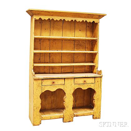 Yellow-painted Pine Cupboard