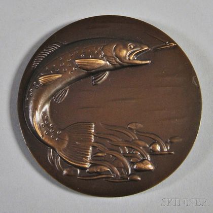 Gifford MacGregor Proctor (American, 1912-2006) Trout/Bronze Medal of The Society of Medalists, 47th issue, 1953. Initialed GP on the 