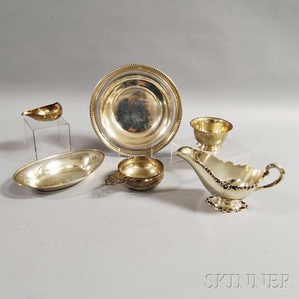 Six Sterling Silver Tableware Items