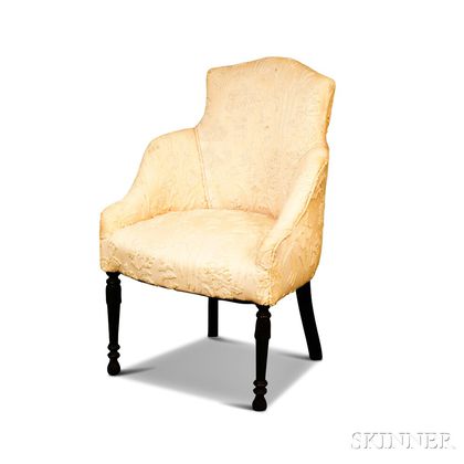 Louis XVI-style Carved and Crewel-upholstered Side Chair