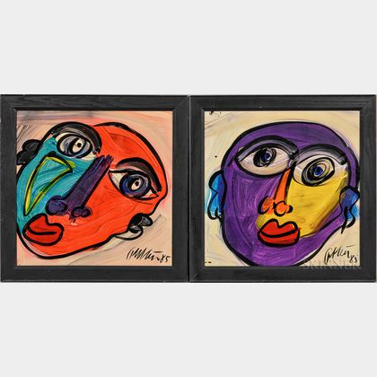 Peter Robert Keil (German, b. 1942) Two Works: Purple Face