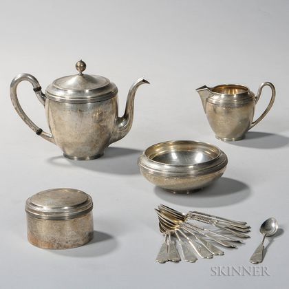 Four-piece Dutch .833 Silver Tea Service