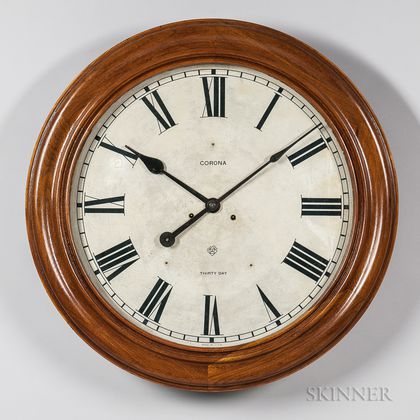 Large Ansonia Walnut Gallery Clock