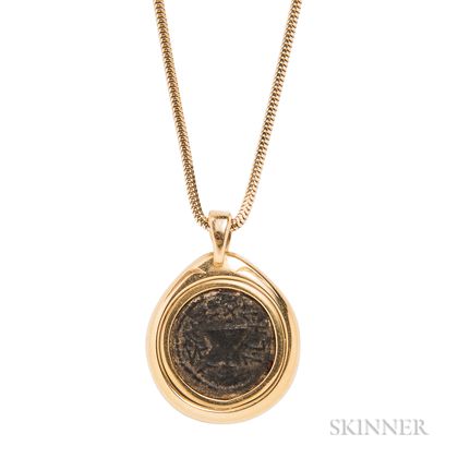 18kt Gold and Ancient Coin Pendant