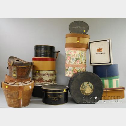 Large Group of Vintage Hats and Hat Boxes. 