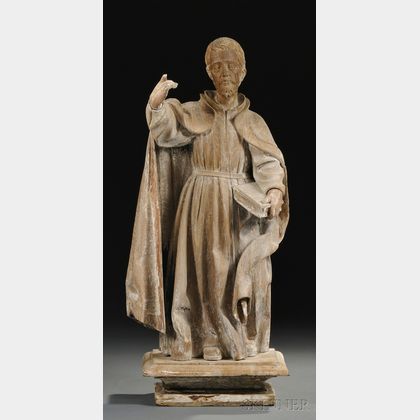 Carved Wood Statue of Saint Ignatius