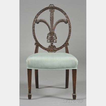 George III Hepplewhite-style Carved Mahogany "Prince of Wales" Child's Side Chair