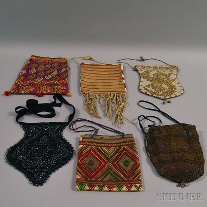 Six Assorted Beaded and Embroidered Bags