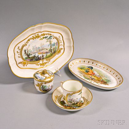 Five Sevres Porcelain Tableware Items