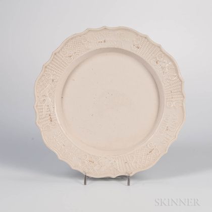 Staffordshire White Salt-glazed Stoneware "King of Prussia" Plate