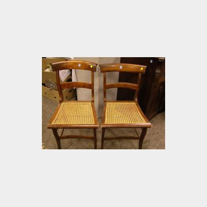 Set of Five Classical Grain Painted Side Chairs. 
