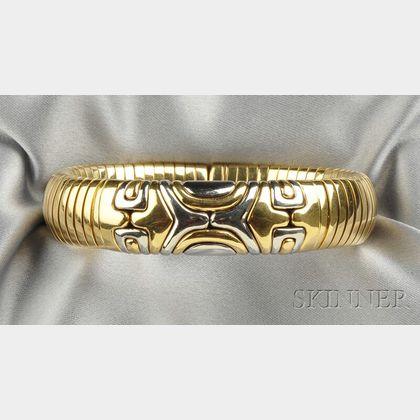 18kt Gold and Stainless Steel "Alveare" Bracelet, Bulgari