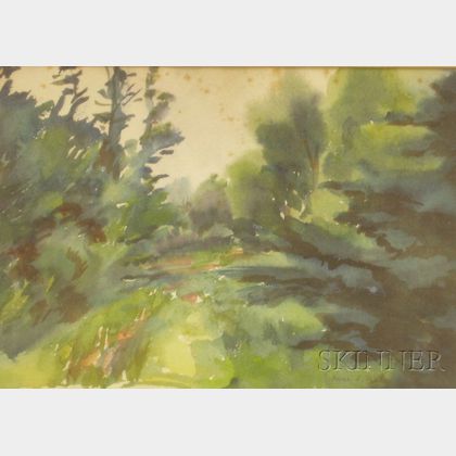 Lot of Four Framed Californian and American Landscape Watercolors