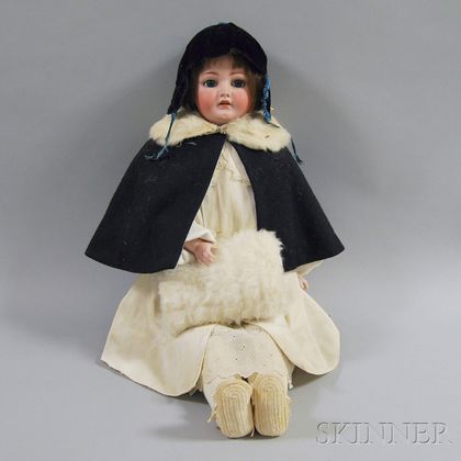 Large Franz Schmidt Bisque Shoulder Head Girl Doll