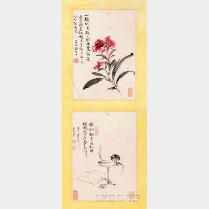 Hanging Scroll of Two Paintings