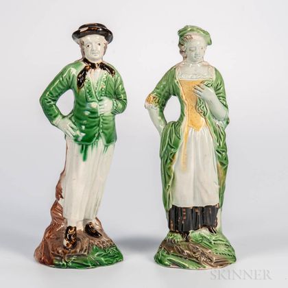 Pair of Staffordshire Lead-glazed Figures