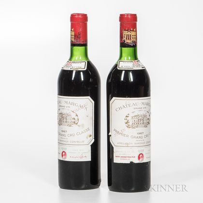 Chateau Margaux 1967, 2 bottles 