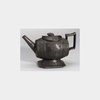Black Basalt Wine Cask Teapot and Cover