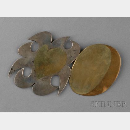Silver, Copper, and Brass Pendant/Brooch, Carol Summers