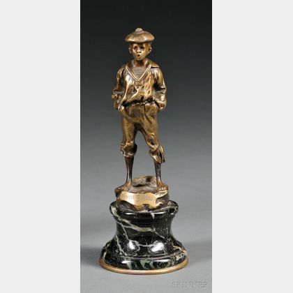 After Victor Szczblrwski (Polish, 19th/20th Century) Bronze Figure of a Young Boy Whistling/Mousse Siffleur
