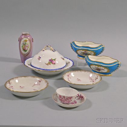 Nine English and Continental Porcelain Items