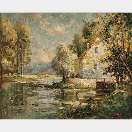 Pierre-Eugène Montézin (French, 1874-1946) Landscape with Pond