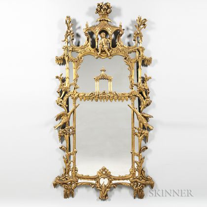 George II-style Carved Giltwood Mirror