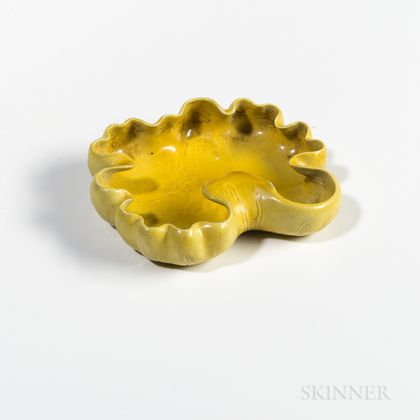 Yellow-glazed Lotus Brush Washer