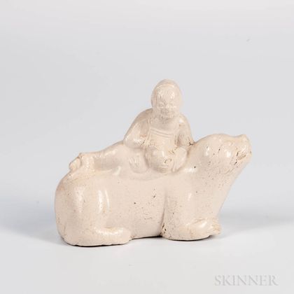 Staffordshire White Salt-glazed Stoneware Figure of a Chinese Boy
