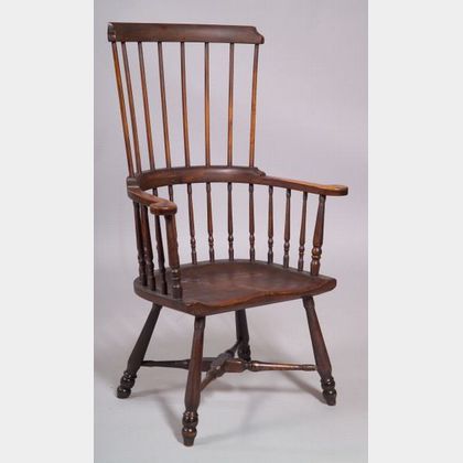 Windsor Maple and Hickory High-back Windsor Armchair