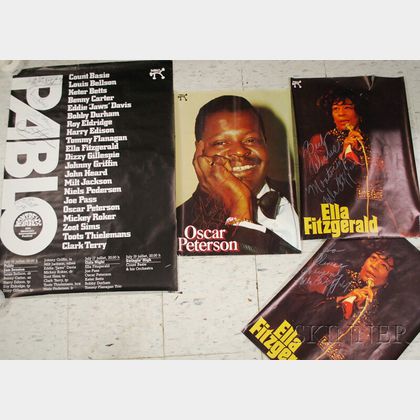 Four Autographed 1975 Montreux Jazz Festival Posters
