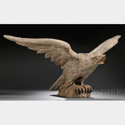 Carved Wooden Eagle Figural Bowsprit