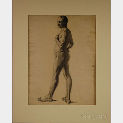 John Robinson Frazier (American, 1889-1966) Academic Study of a Male Nude.