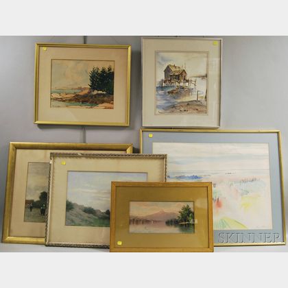 Six Assorted Framed Watercolors