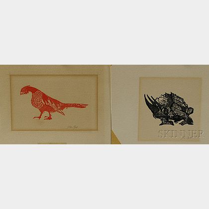 Gillian Tyler (American, 20th Century) Two Prints: Pheasant