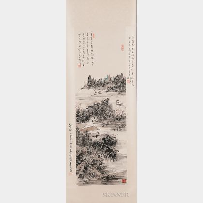 Hanging Scroll Depicting a Landscape