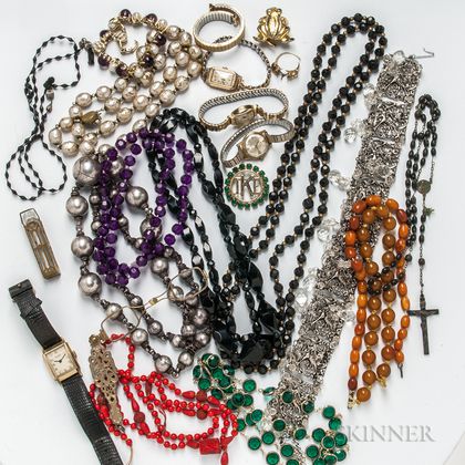 Group of Costume Jewelry and Wristwatches