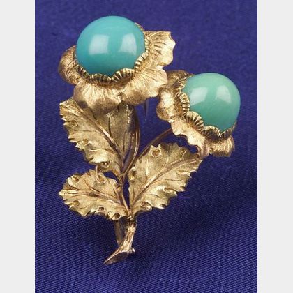 18kt Gold and Turquoise Brooch, Buccellati