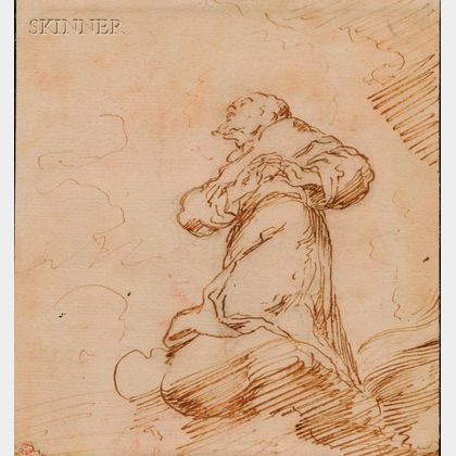 Attributed to Pietro (Monrealese) Novelli (Italian, 1603-1647) Kneeling Saint
