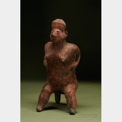 Pre-Columbian Painted Female Pottery Figure